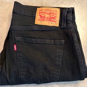 Levi's Men's Black Denim Slim Straight 511 Jeans 34x30